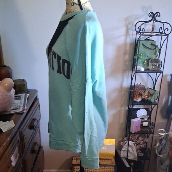 PINK VS Blue PINK NATION Mesh Sweatshirt Size Medium - Picture 7 of 7